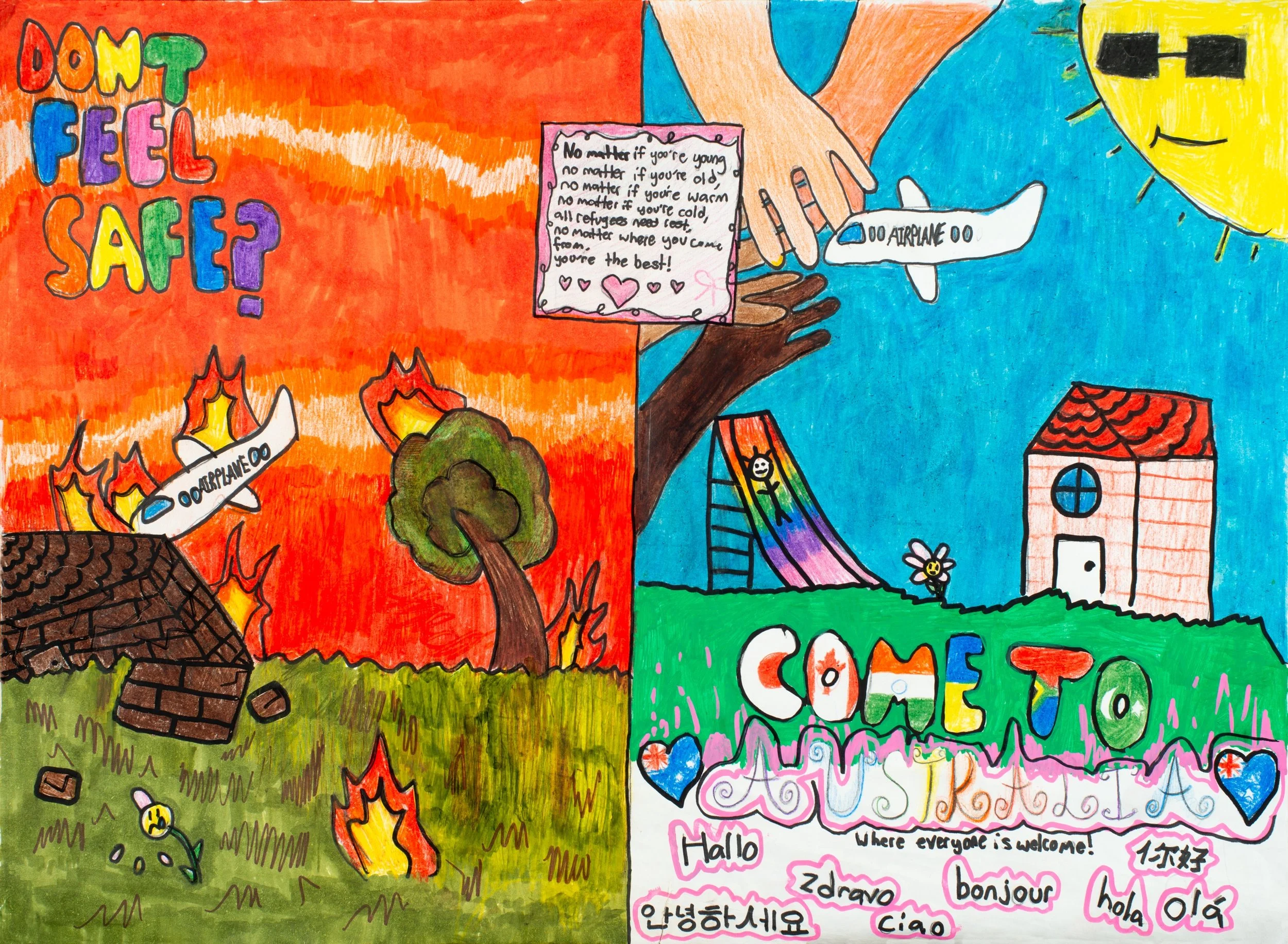  Amelia Ali, Norwood Primary School, Refugee Week Youth Poster Awards 2026 - Primary School Commended 