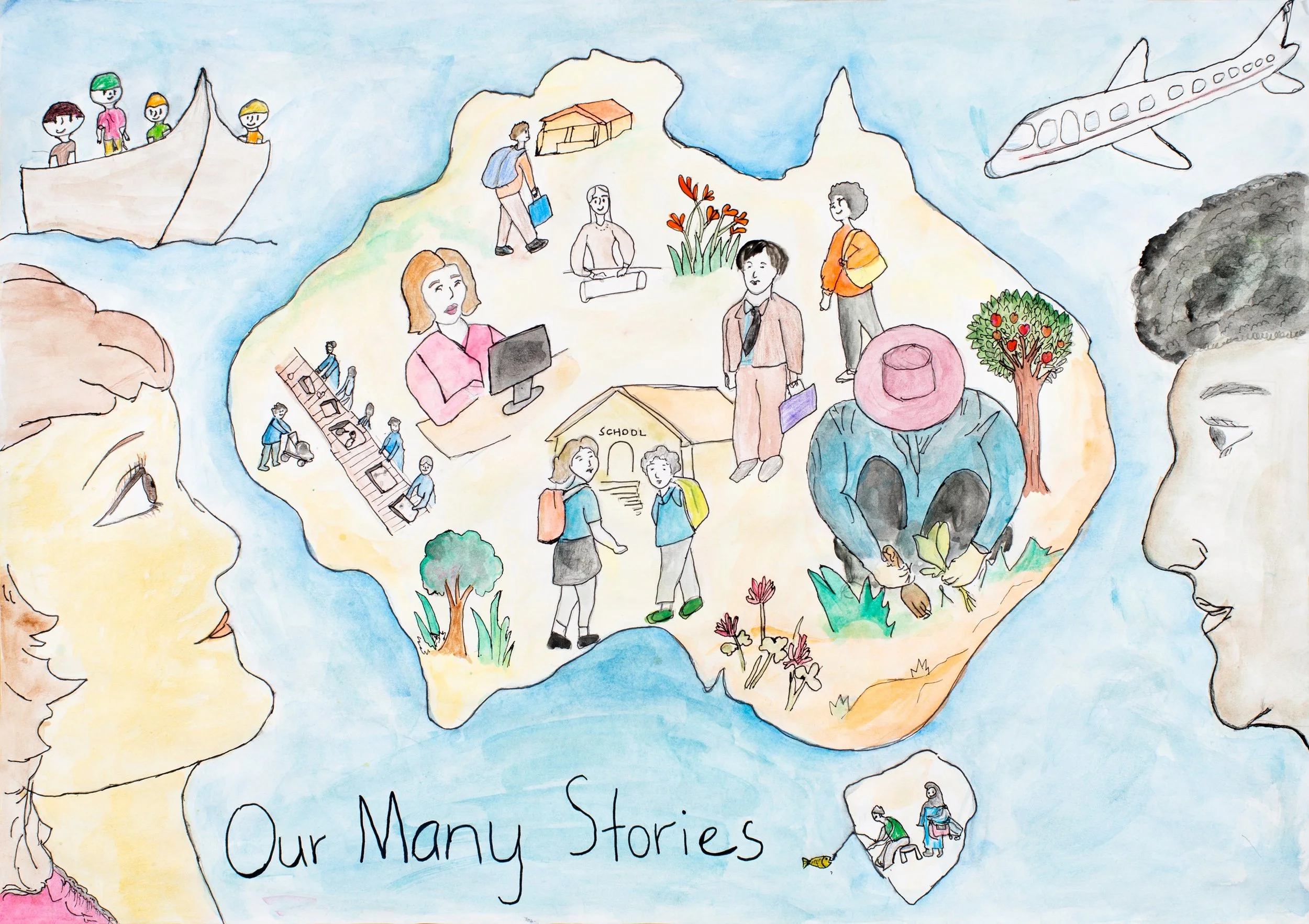  Room 25 Students, Elizabeth Vale, Refugee Week Youth Poster Awards 2026 - Primary School Runner Up  
