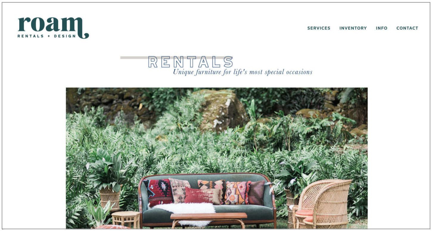 Roam Rentals + Design // Web Design, Brand Consulting + Collateral, Rebrand 