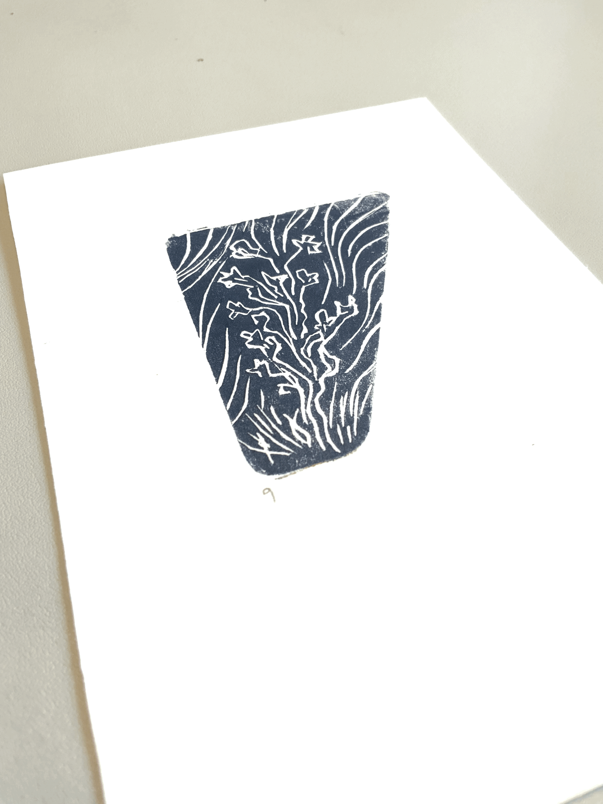 Flores de Inverno Xilogravura de Topo