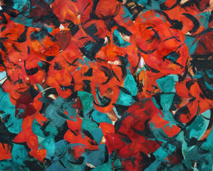   Crowd  (2011) oil on canvas 48" x 60"    