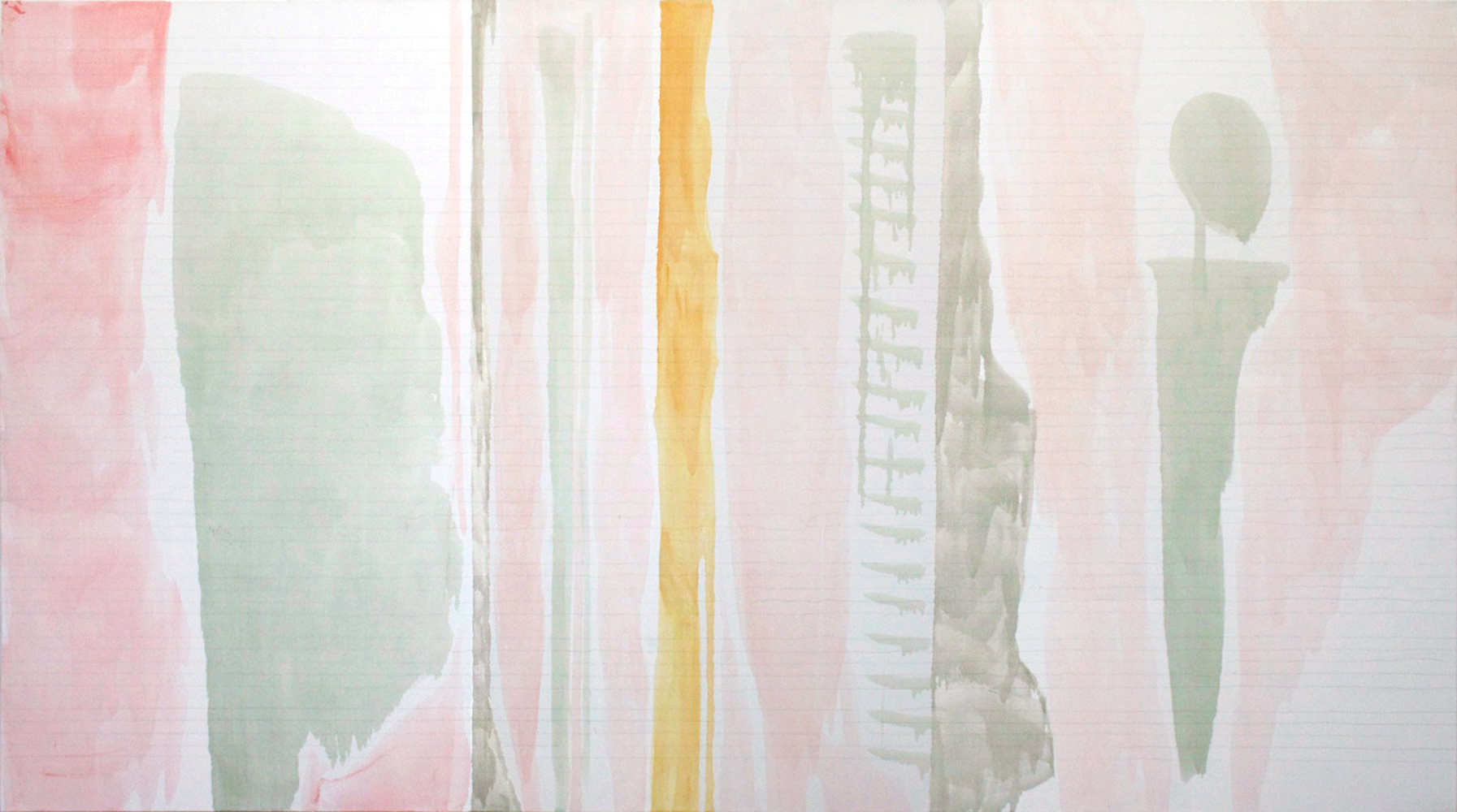   Notation  (2014) oil and graphite pencil on canvas 72" x 120" 