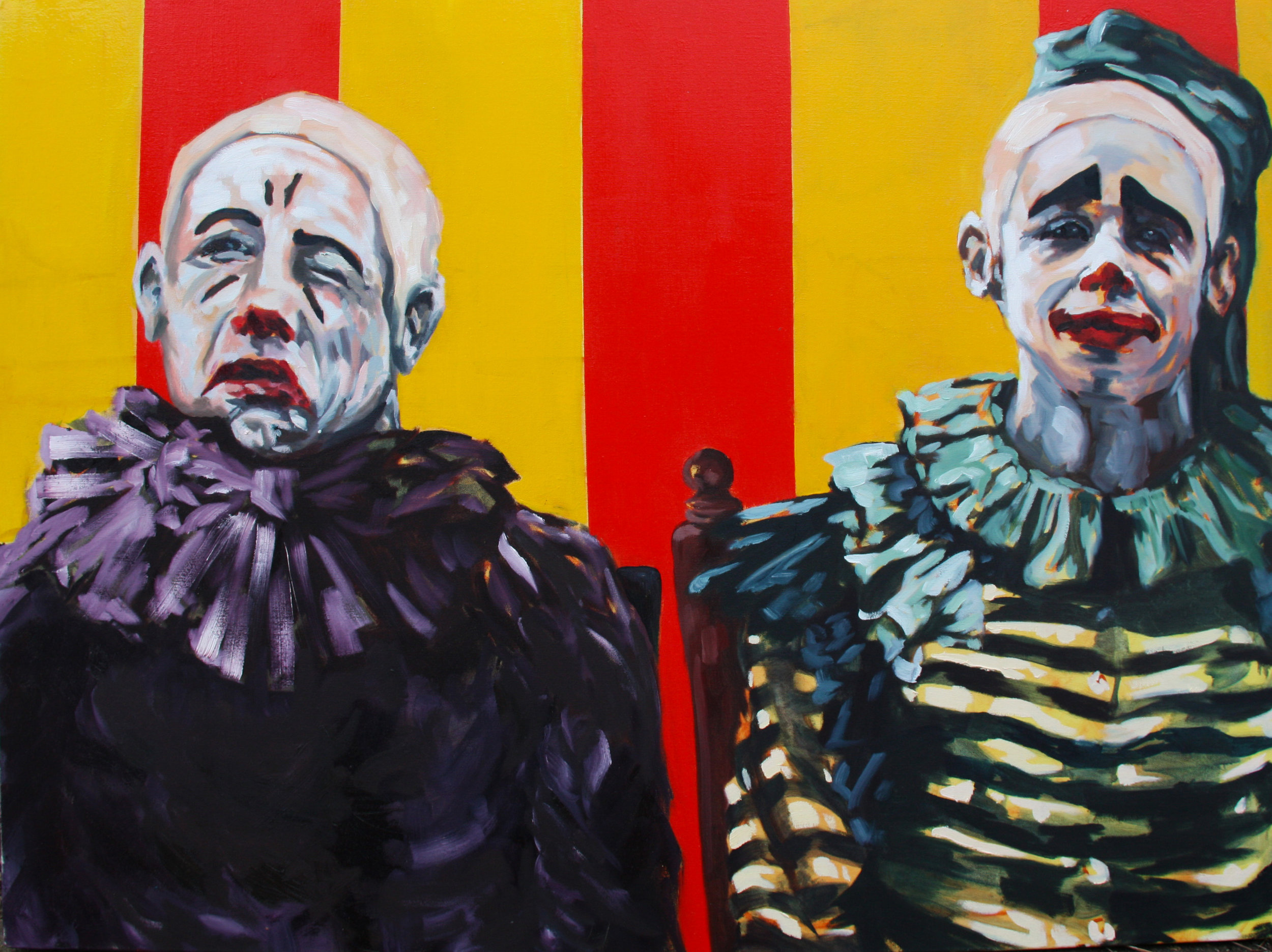   Clowns  (2012) oil on canvas 36" x 60"    