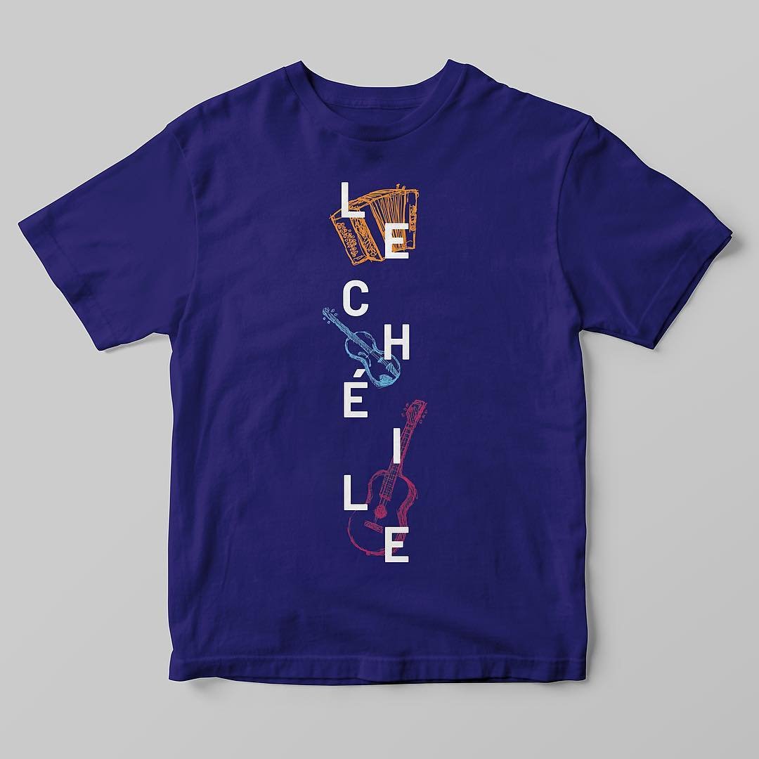 Le Ch&eacute;ile Irish music festival. T-shirt design. #tshirtdesign #appareldesign #design #graphicdesign #graphicdesigner #lecheile #together #irish #irishfolkmusic #irishtrad #iac #newyork #nyc #manhattan #instruments #folkinstruments #branding #a