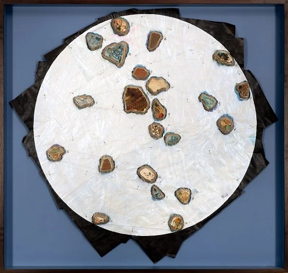    Mapping Moon-mountain Memories [Lunasphere, Worlding Series]:   2024, mixed media, 134.5 × 141 cm 