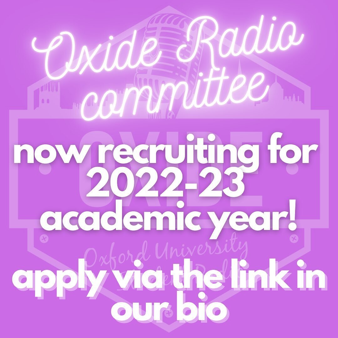 If you want to be involved in Oxford's student-led radio station, check out the link in our bio and on stories! 💜