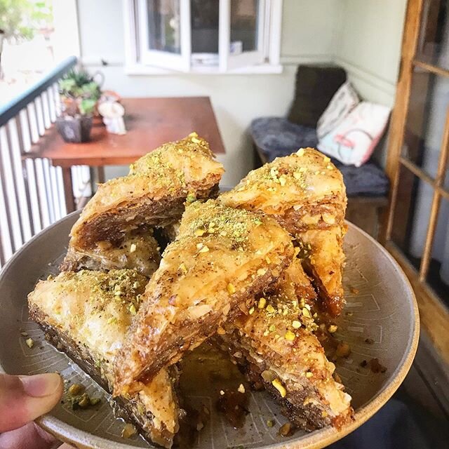 🇬🇷PANIYIRI might be canceled this month but you don&rsquo;t have to miss out on the star 🌟of the show. A Fresh batch of house made Baklava is available Monday until sold out!! So frizz up your hair, paint your nails💅🏼and get some before it&rsquo