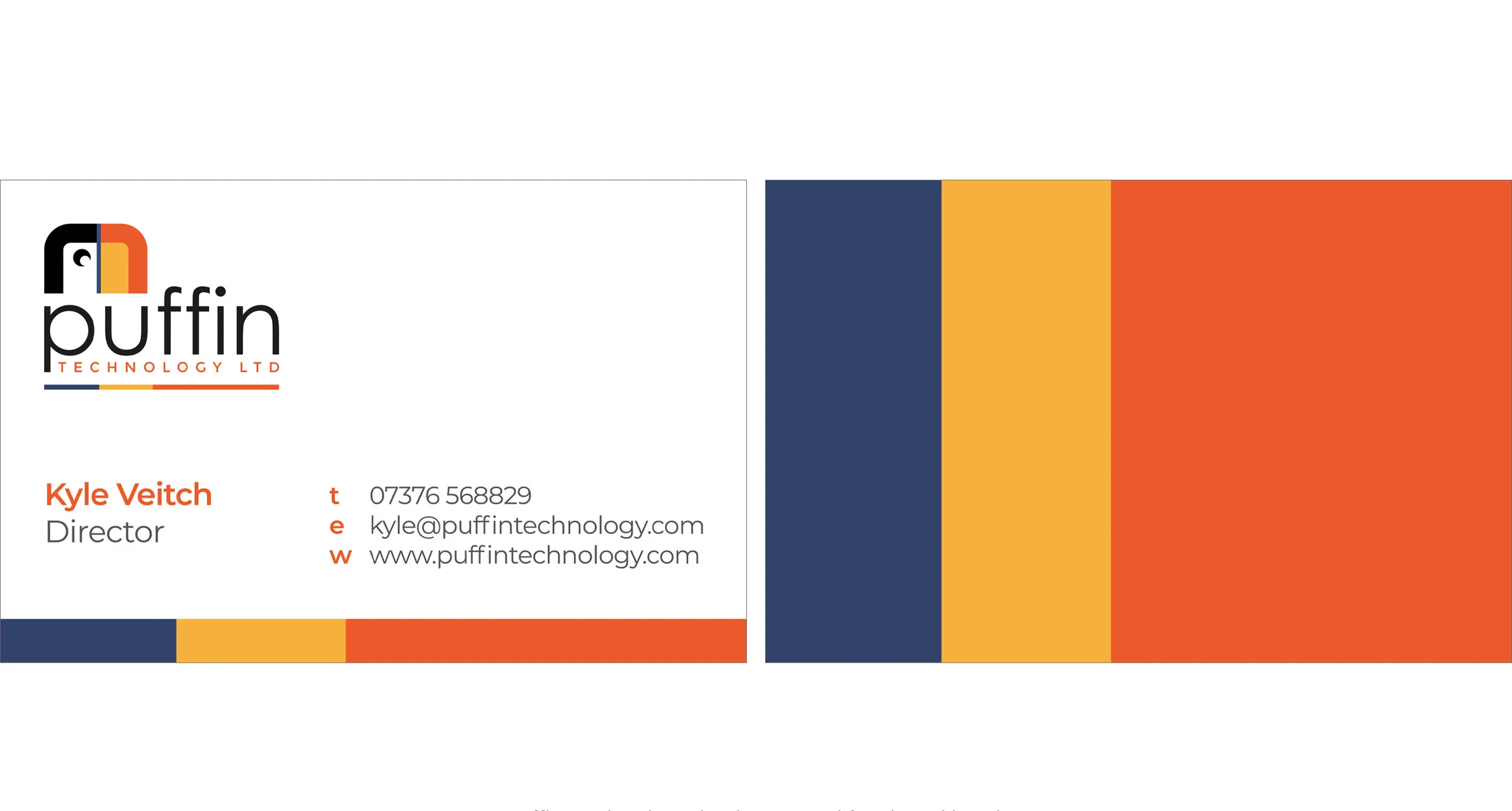  Puffin Technology business card front and back 