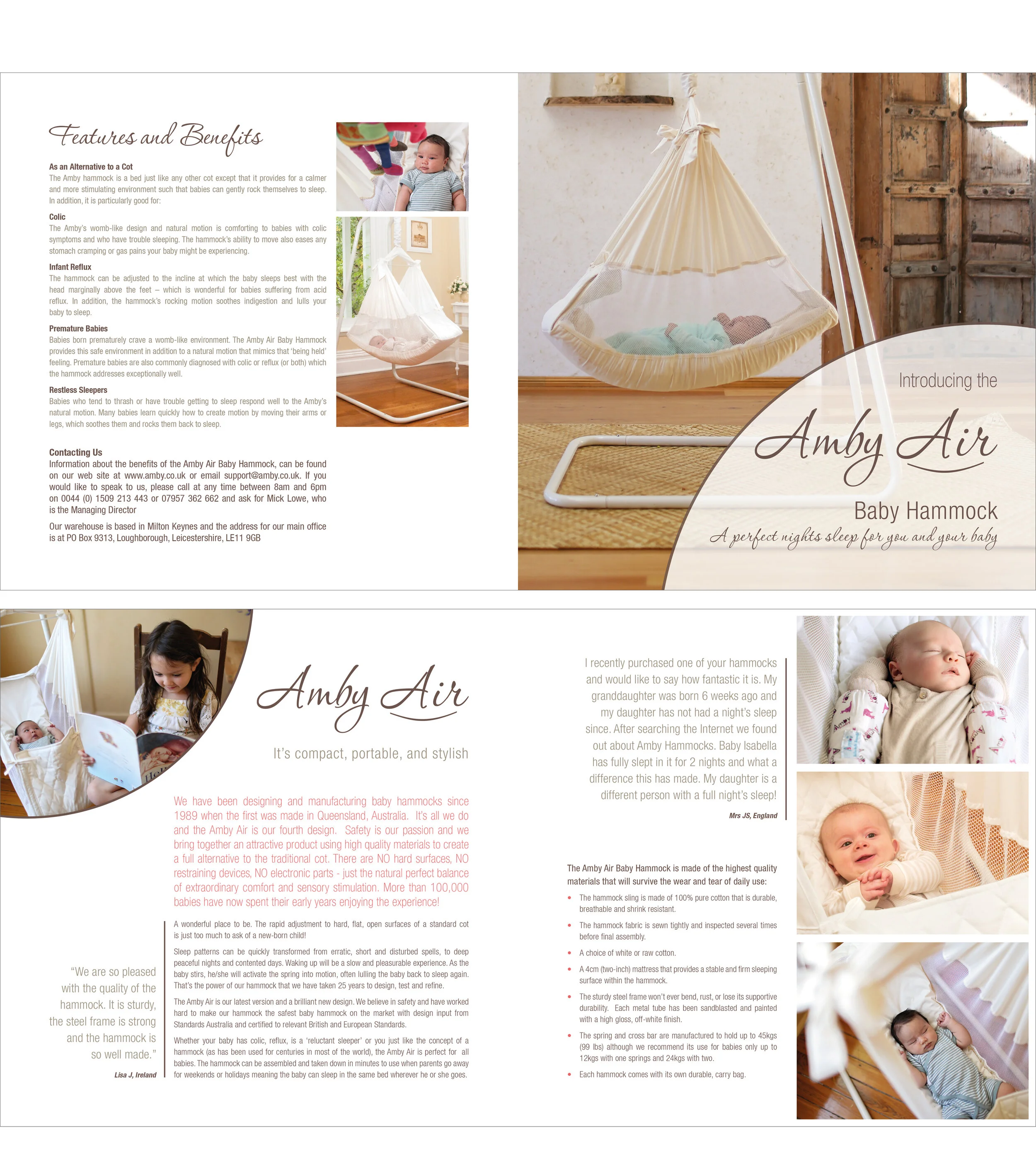  Amby Baby 4 page square product brochure 