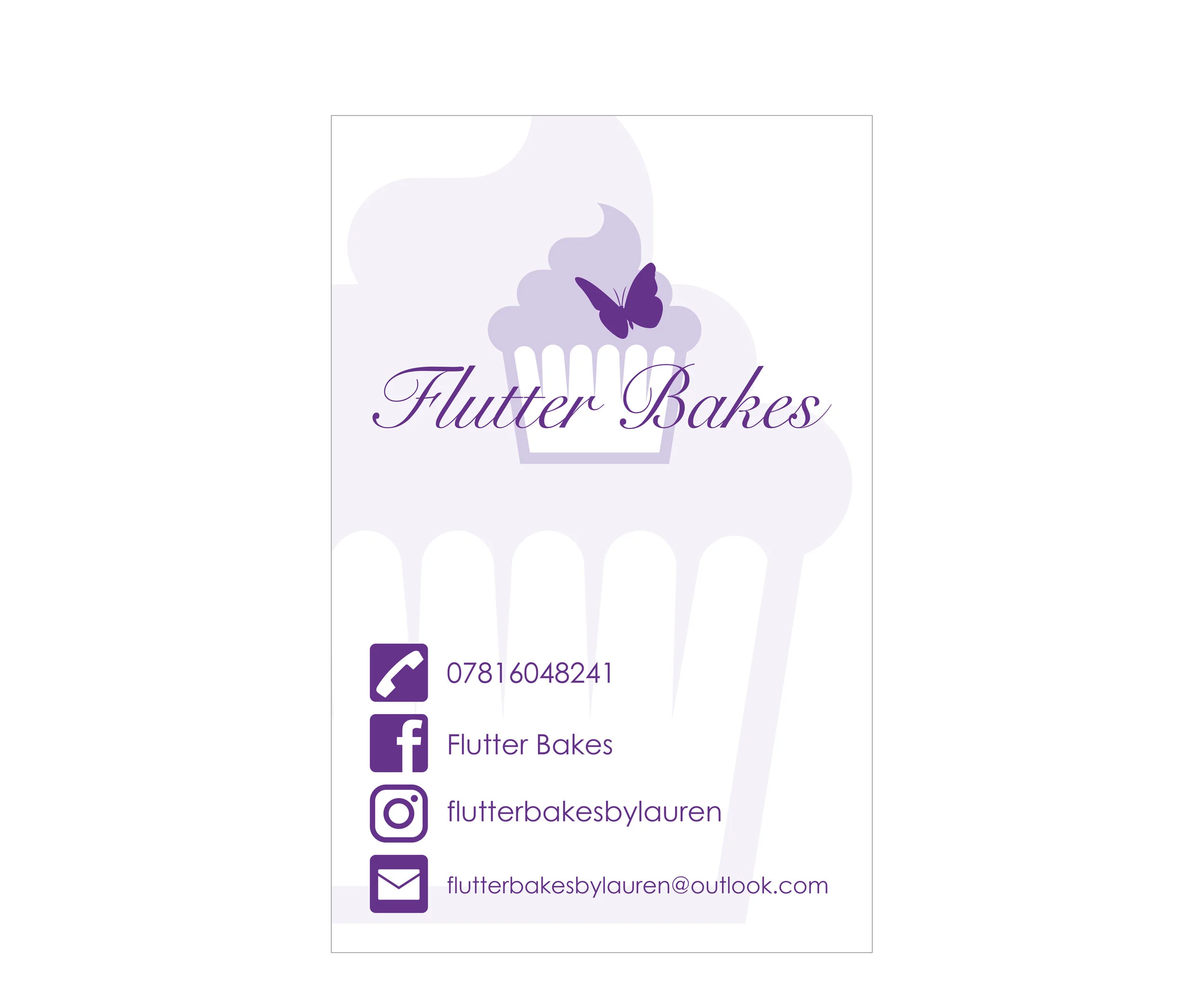  Flutter Bakes business card design 