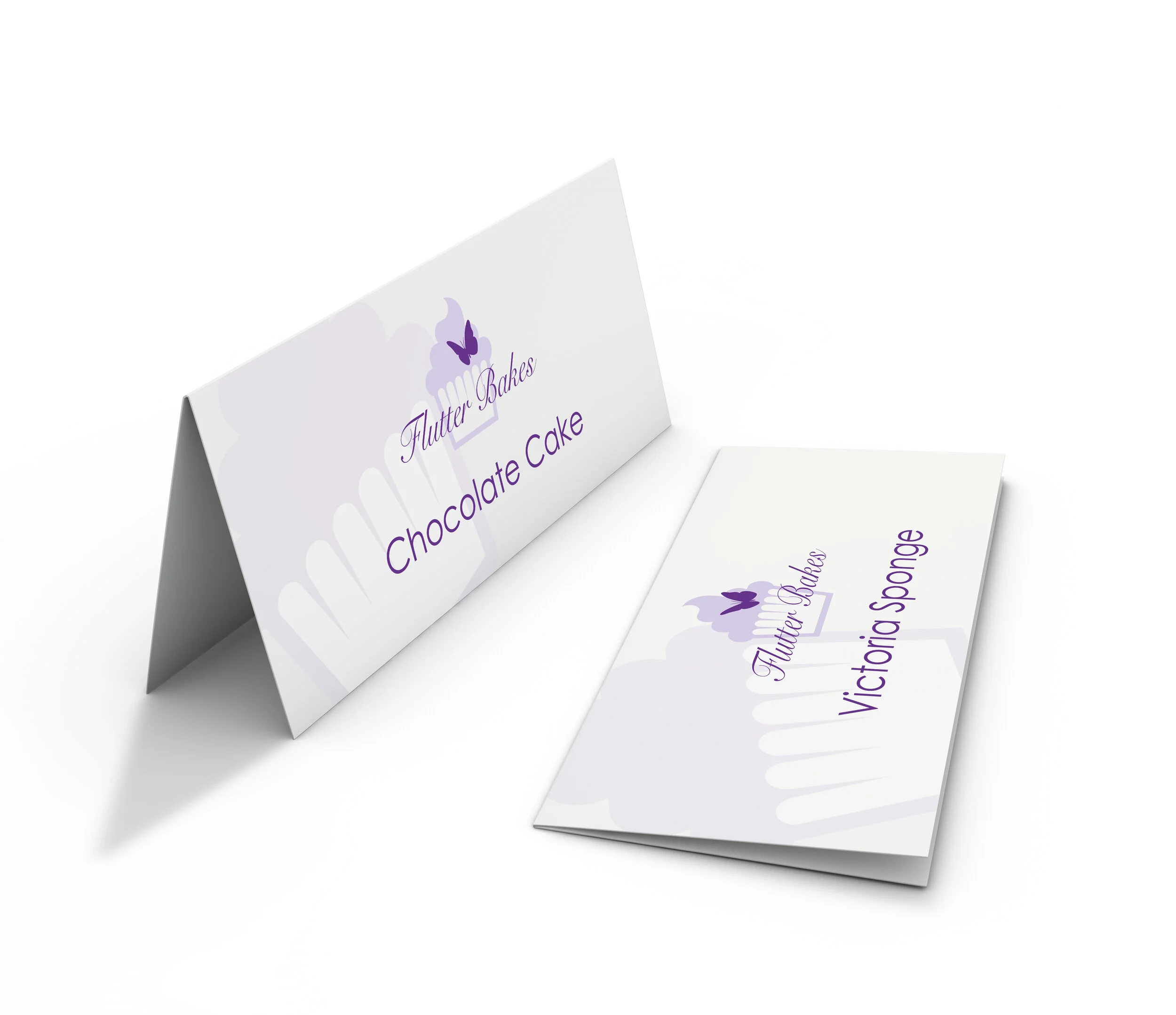  Flutter Bakes branded cake name cards 