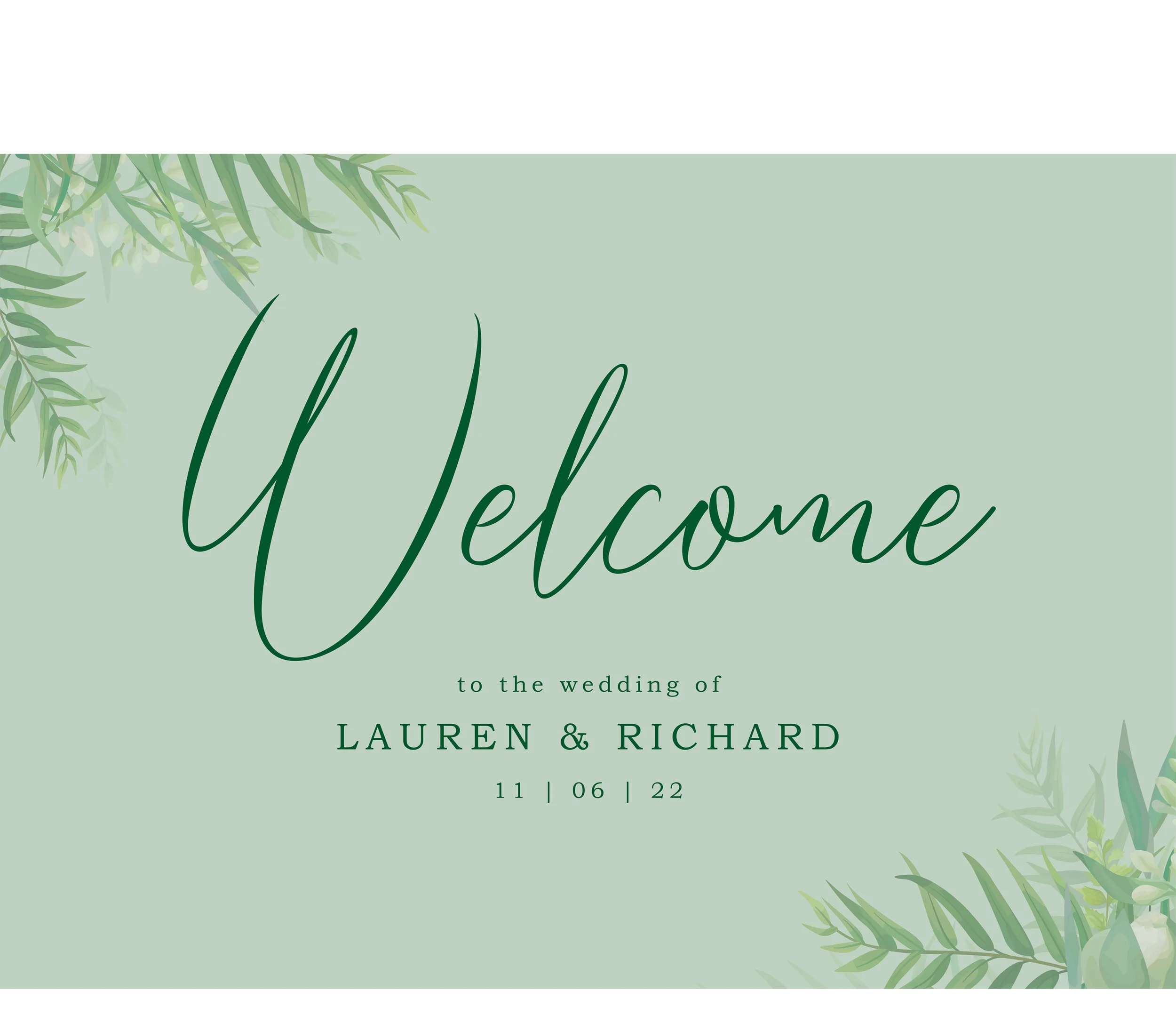  Lauren &amp; Richard Wedding ‘Welcome’ board 
