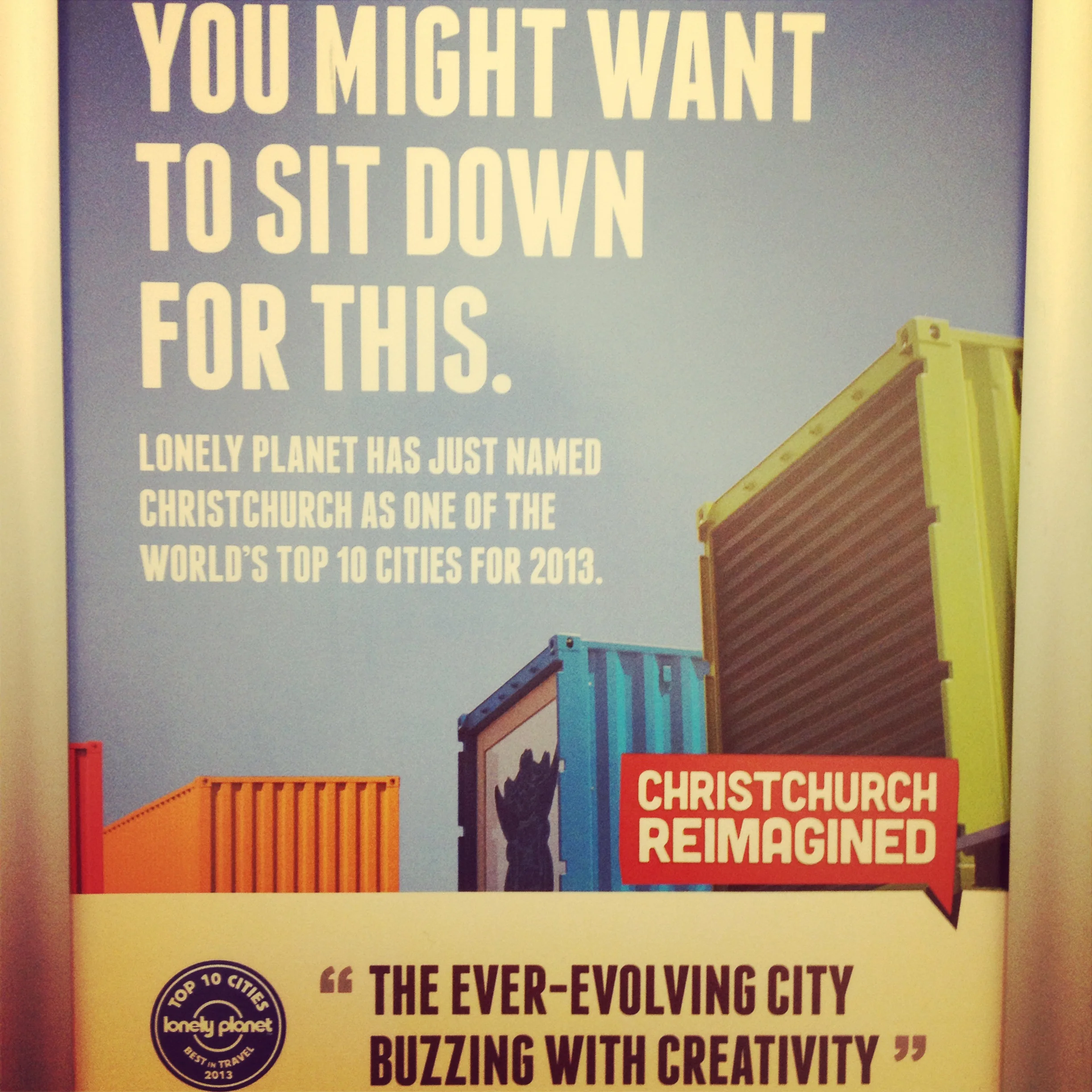     Sit down. Read. Live. Christchurch reimagined.&nbsp;A mix of pride and self-irony hanging on the toilet door.    