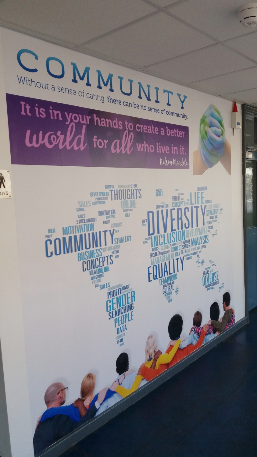 "Community" wall wrap