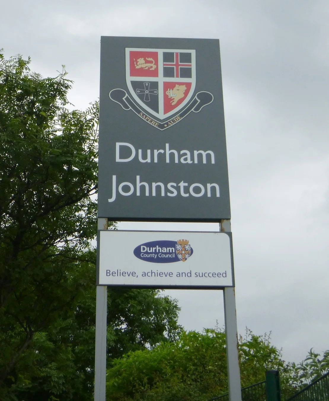 Durham Johnston School Post Sign