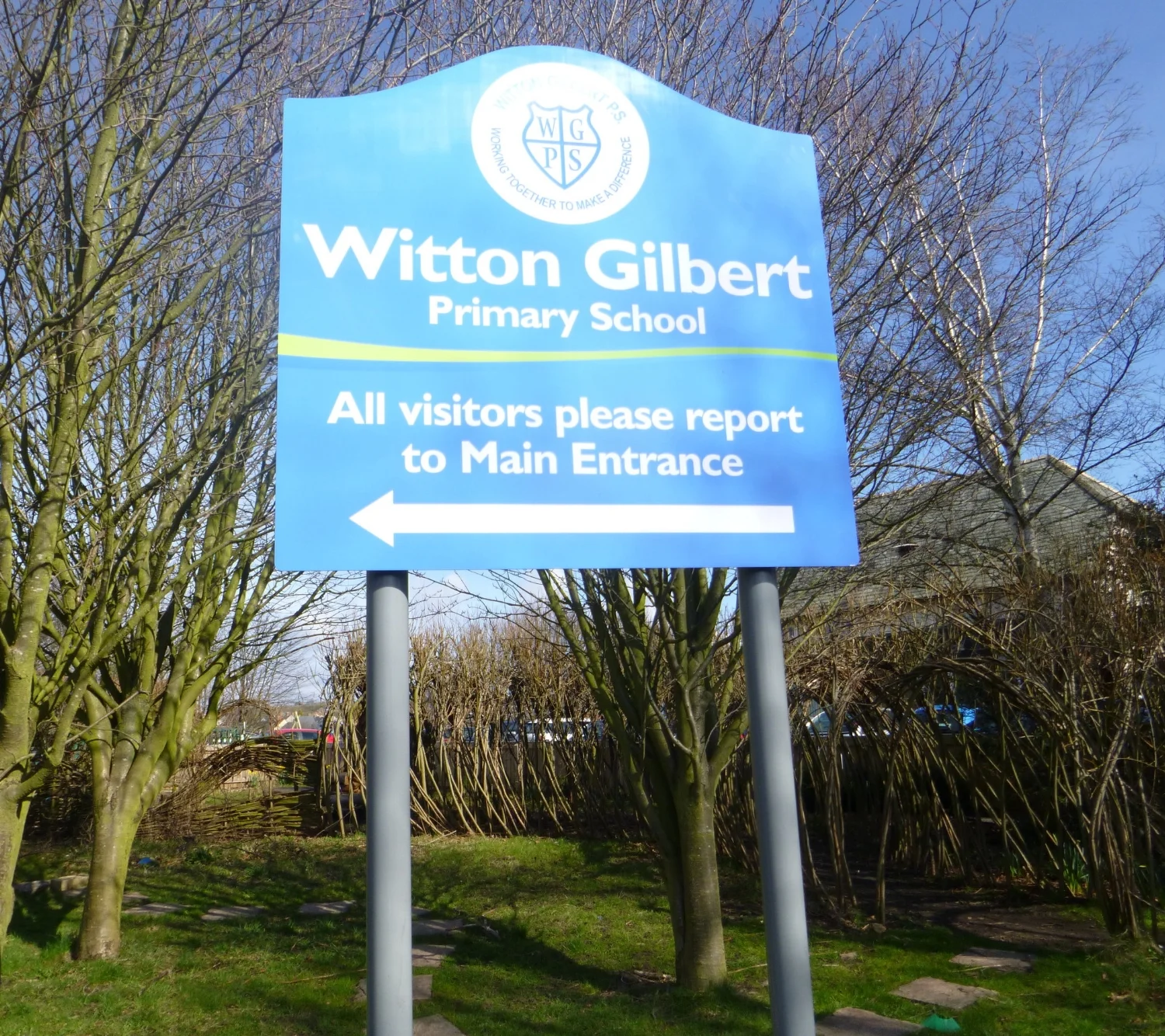 Witton Gilbert Primary School Post Sign