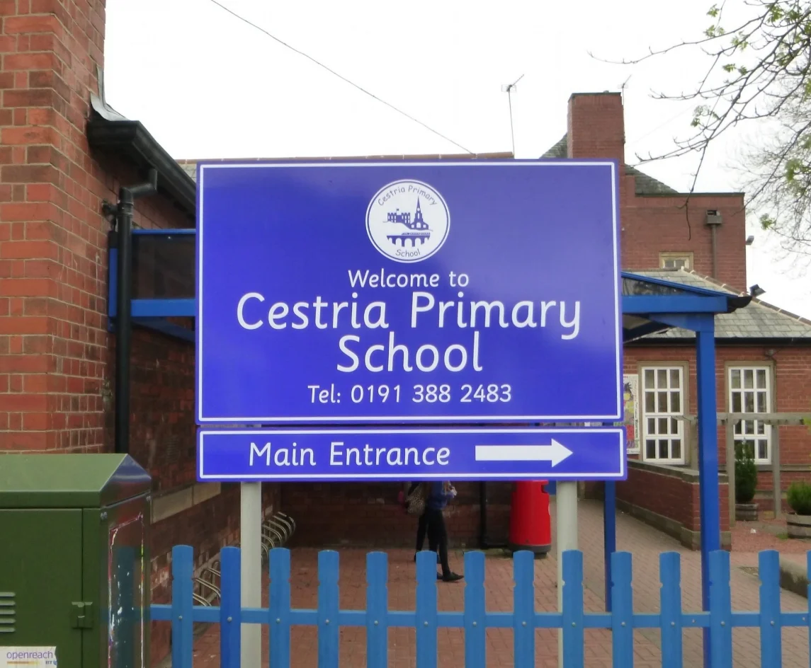 Cestria Primary School Post Sign