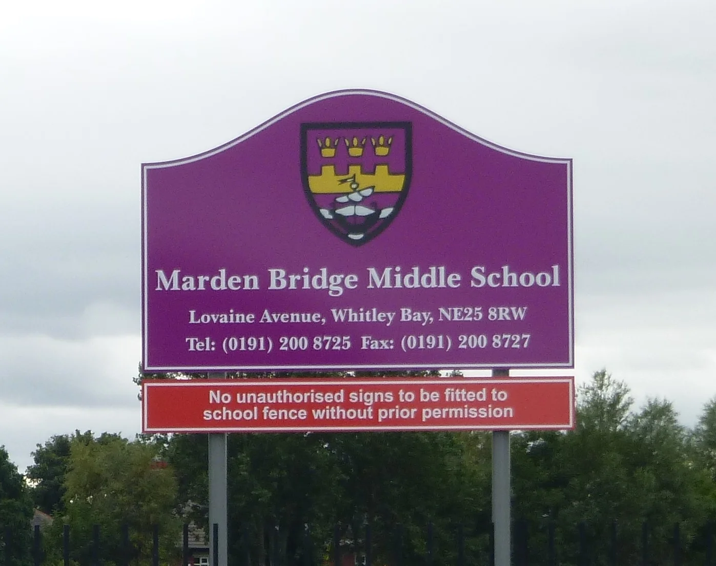 Marden Bridge Middle School Post Sign