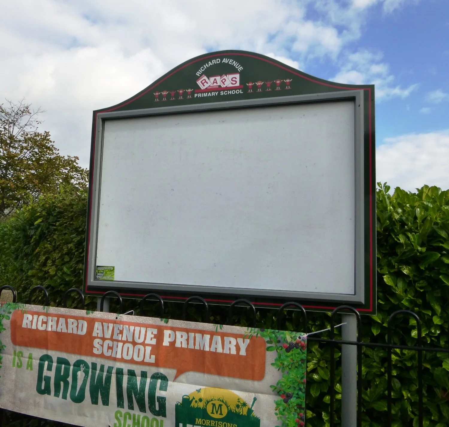 Richard Avenue Primary School Poster Cabinet Sign