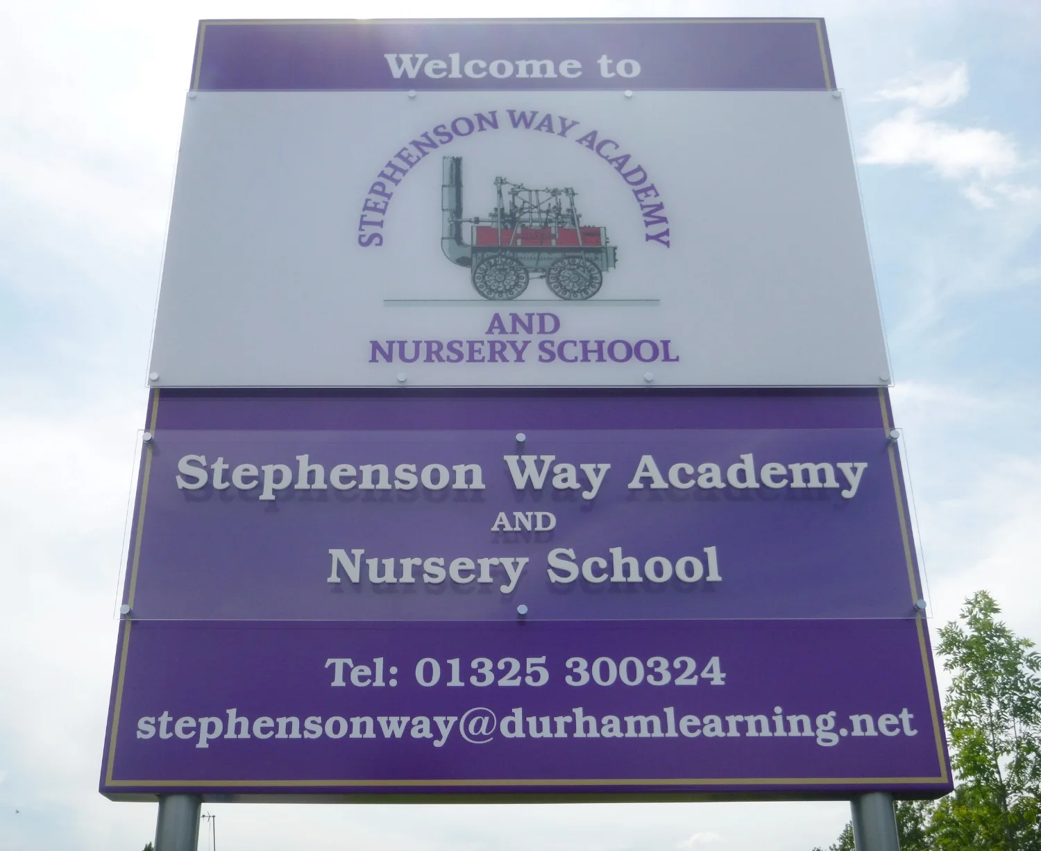 Stephenson Way Academy Monolith Sign