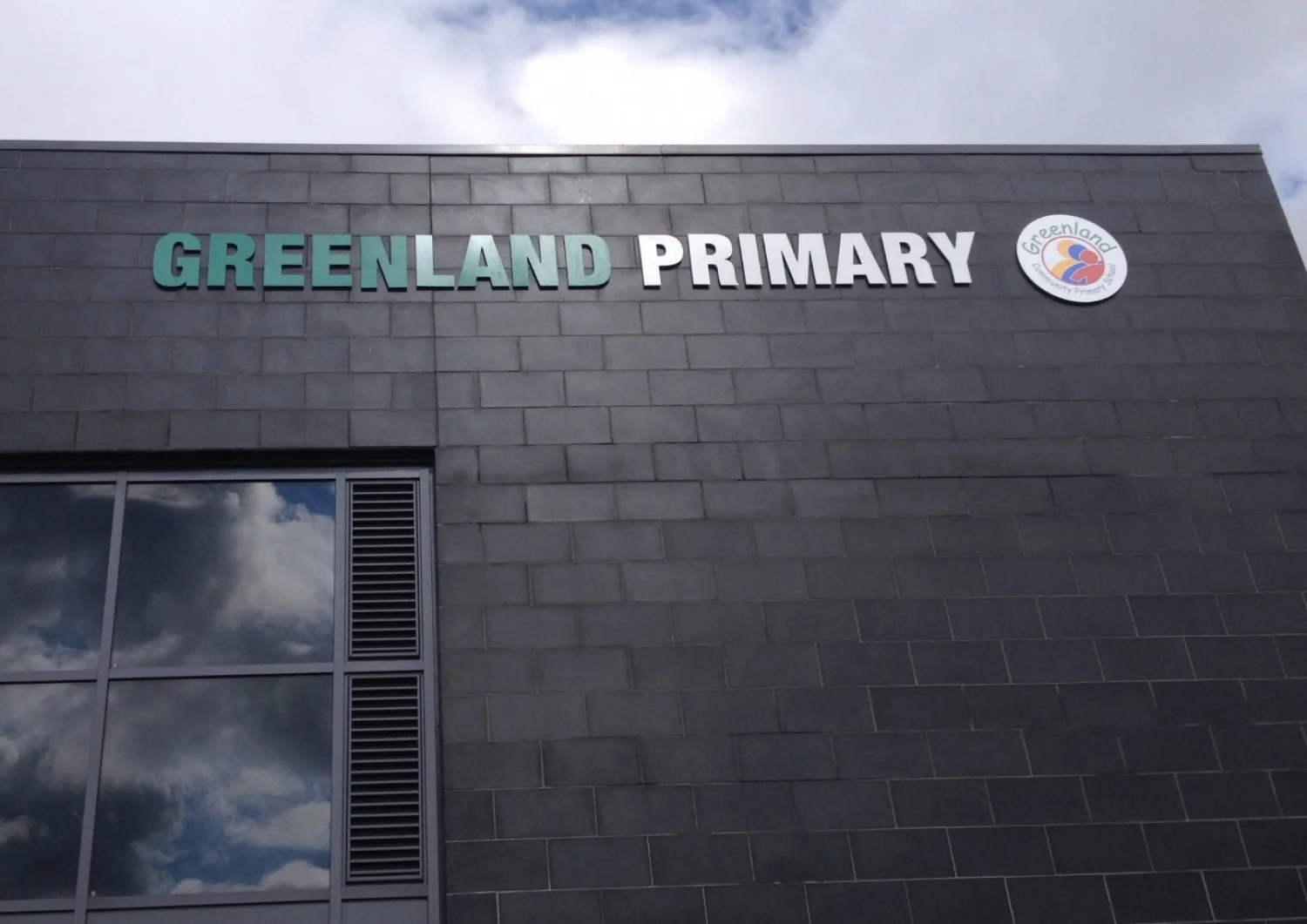 Greenland Academy Flat Cut Lettering Sign