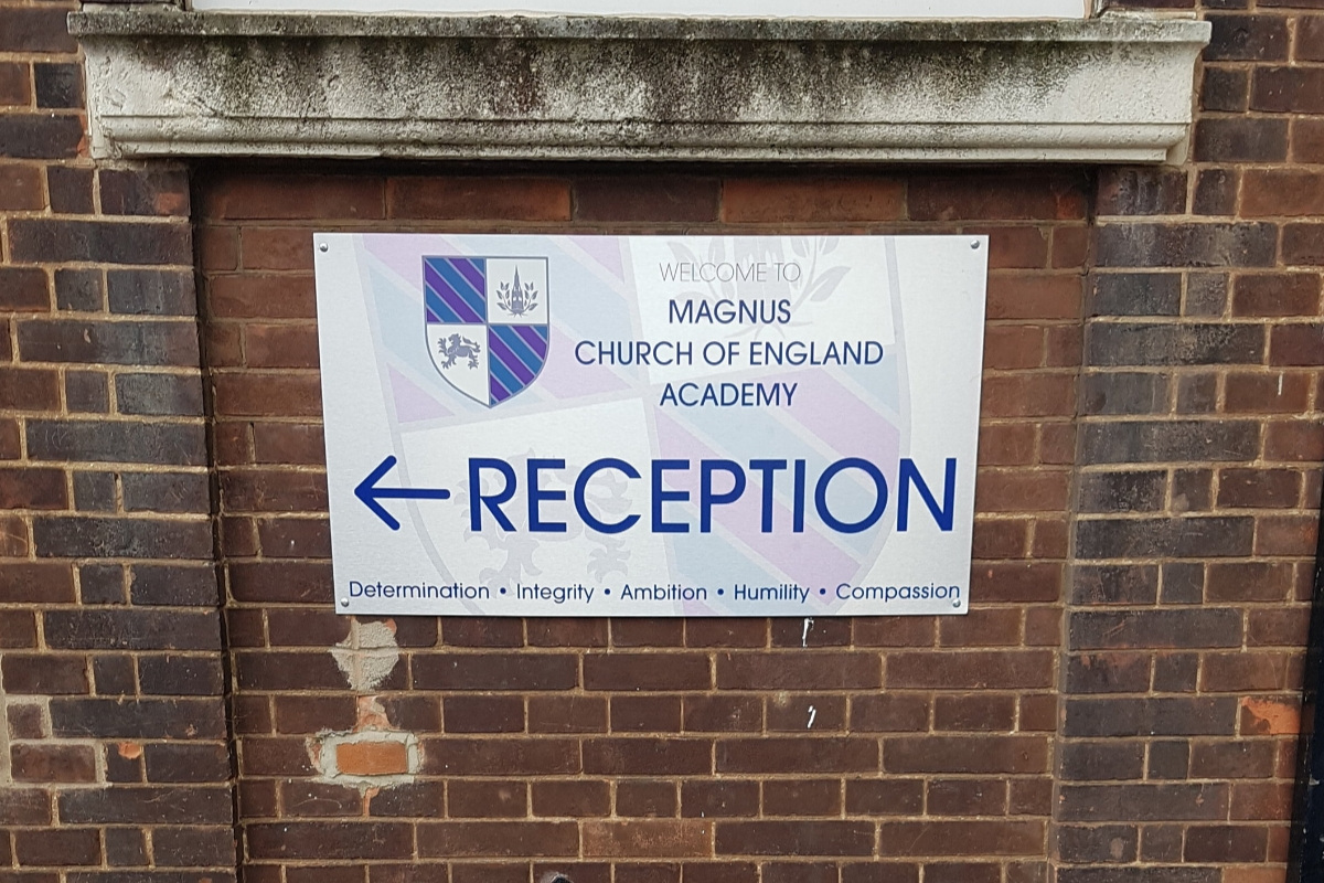 Brushed wall mounted sign