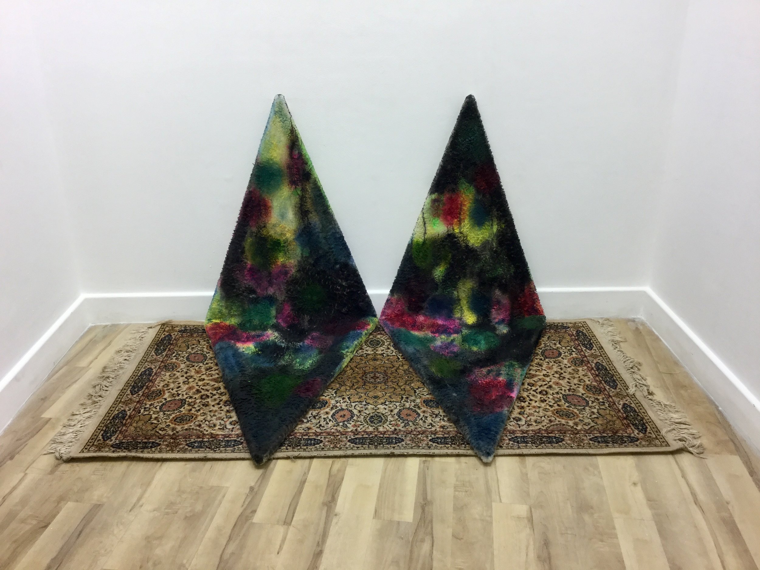 Untitled, acrylic on fleece with rug, 2017