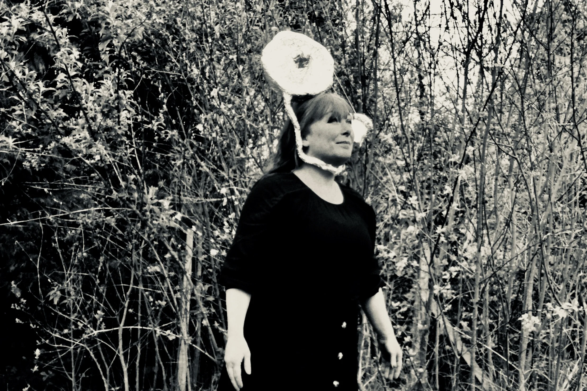 woman (me) listening, photographic print, 2019