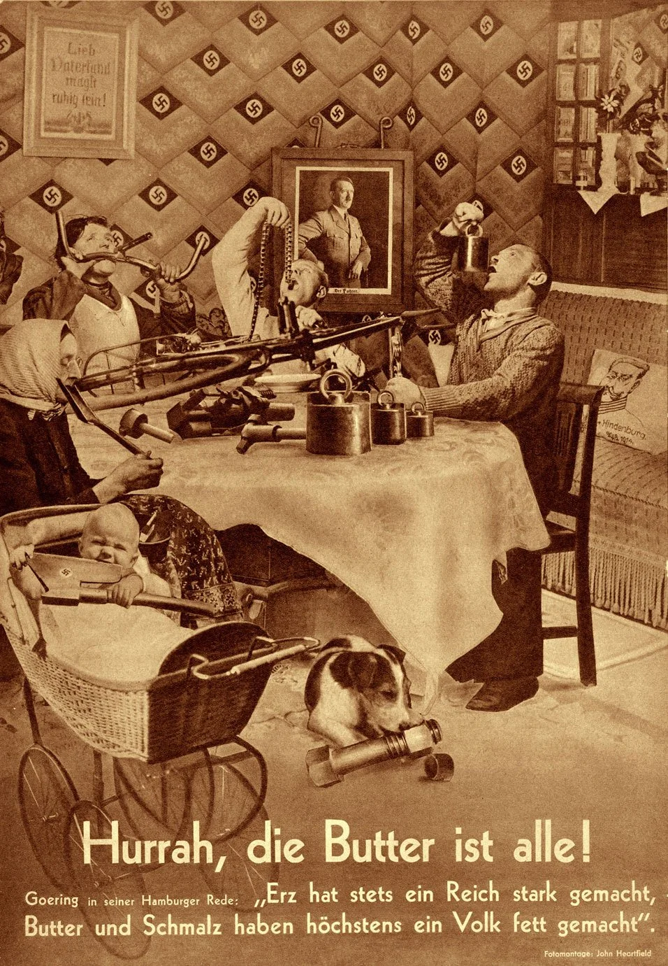 © John Heartfield (Helmut Herzfeld). Hurrah, die Butter ist alle! (Hurrah, the Butter Is Finished!), 1935. 