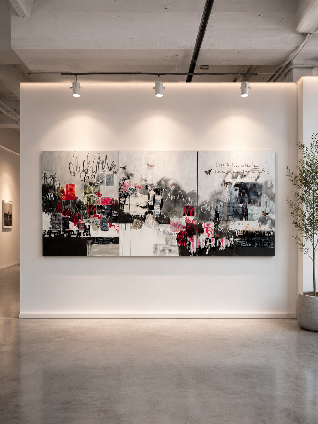 108" x 48" | The World's Gone Mad, but Love is the Answer Triptych