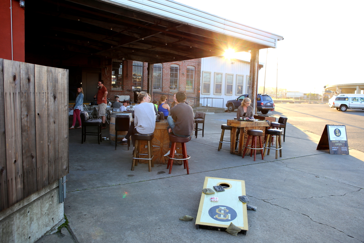 Sunset at Linden Street Brewing, Oakland, CA