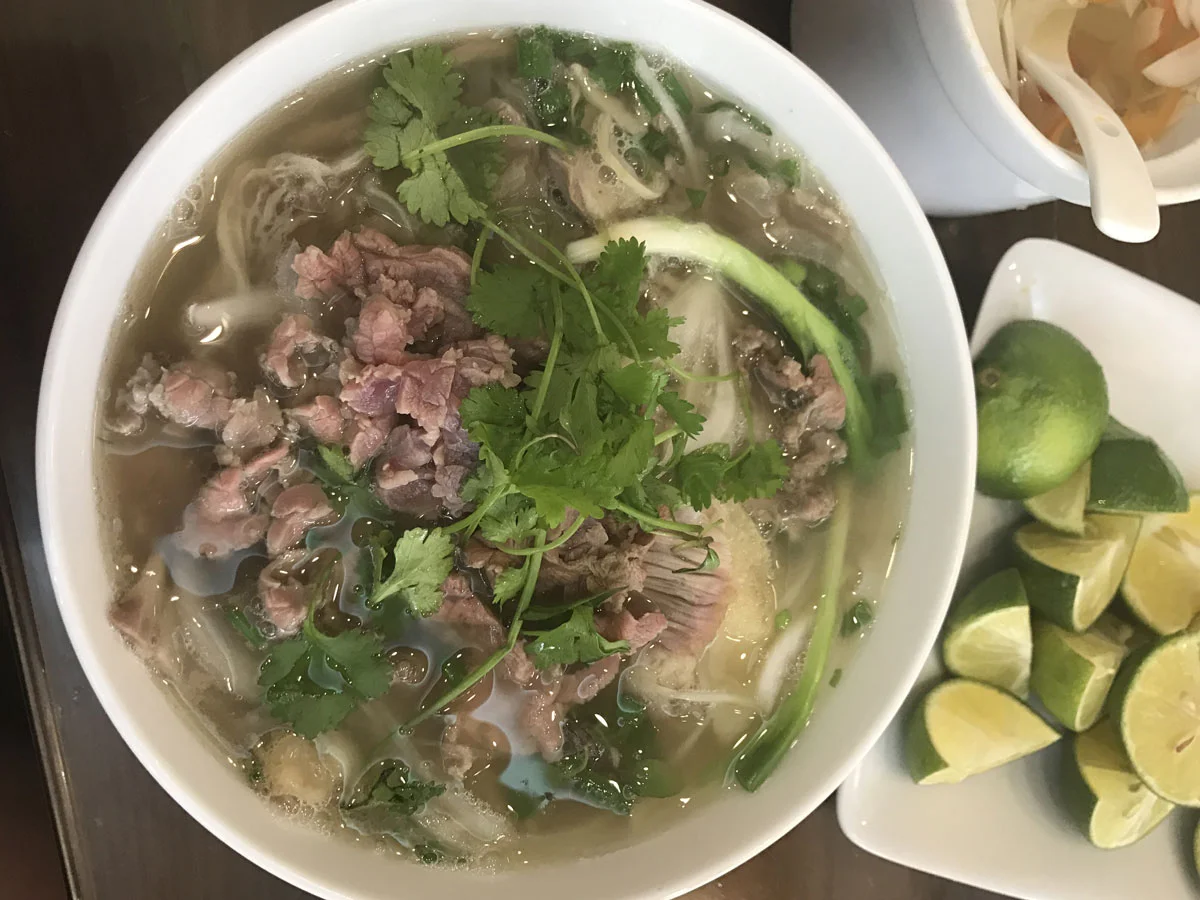 Pho tai (rare beef) at Pho 10 Ly Quoc Su, 10 Lý Quốc Sư, Hàng Trống, Hoàn Kiếm, Hanoi