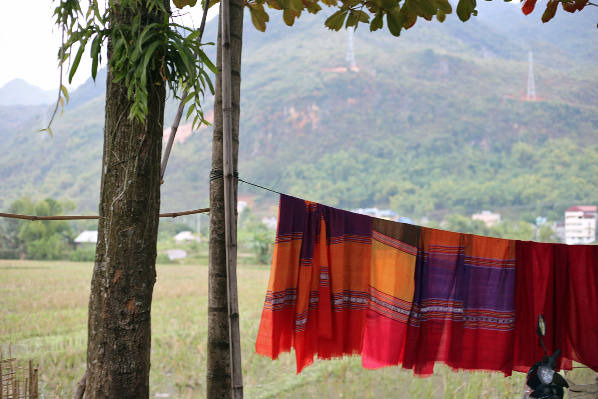Pretty sarongs in Mai Chau. One woman about to be married, said she needed to make these for the entire husband's family before the marriage could take place. I would clearly be single in Mai Chau.