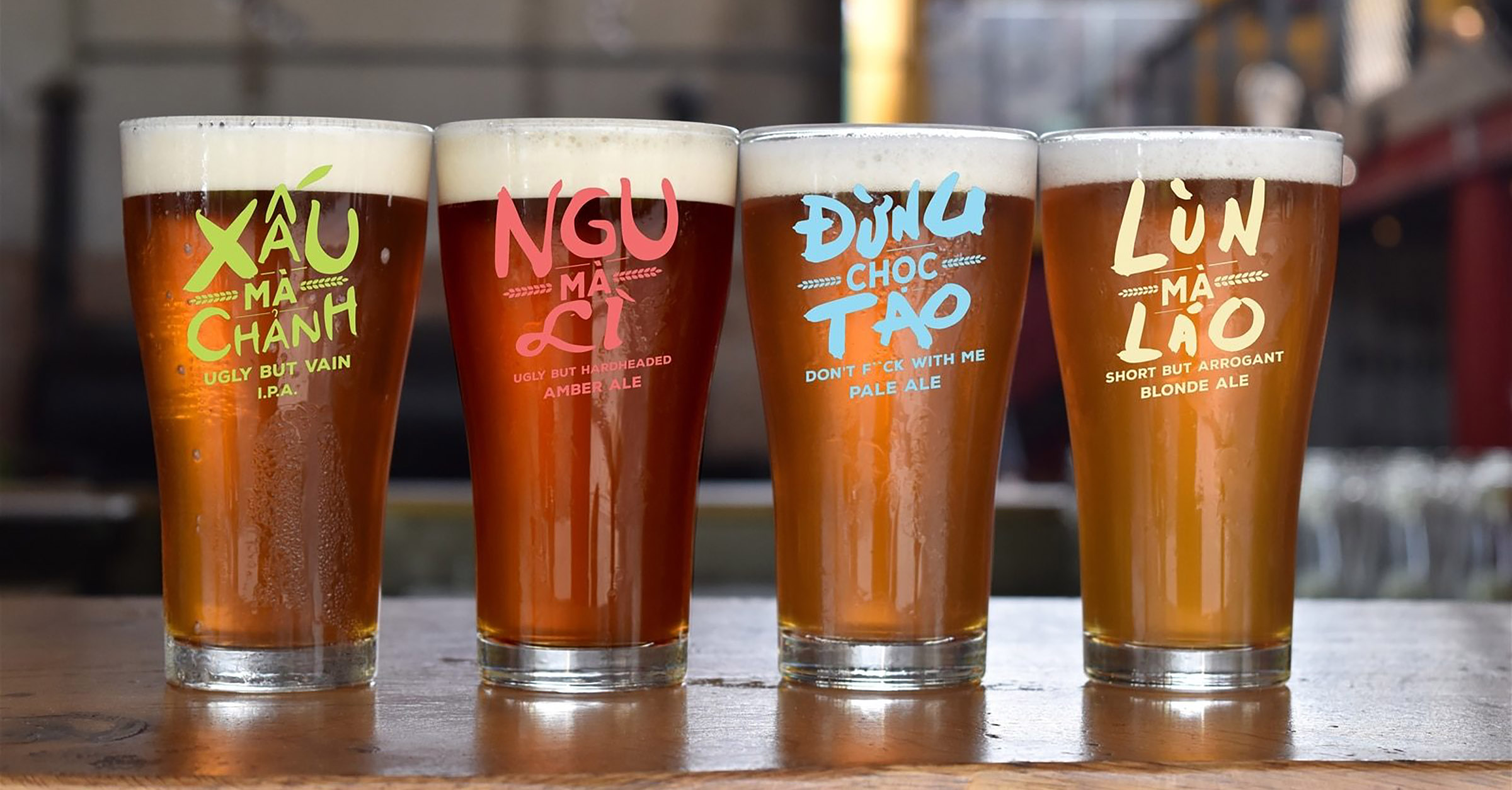 BiaCraft beers and their english translations, photo from Vietcetra magazine .
