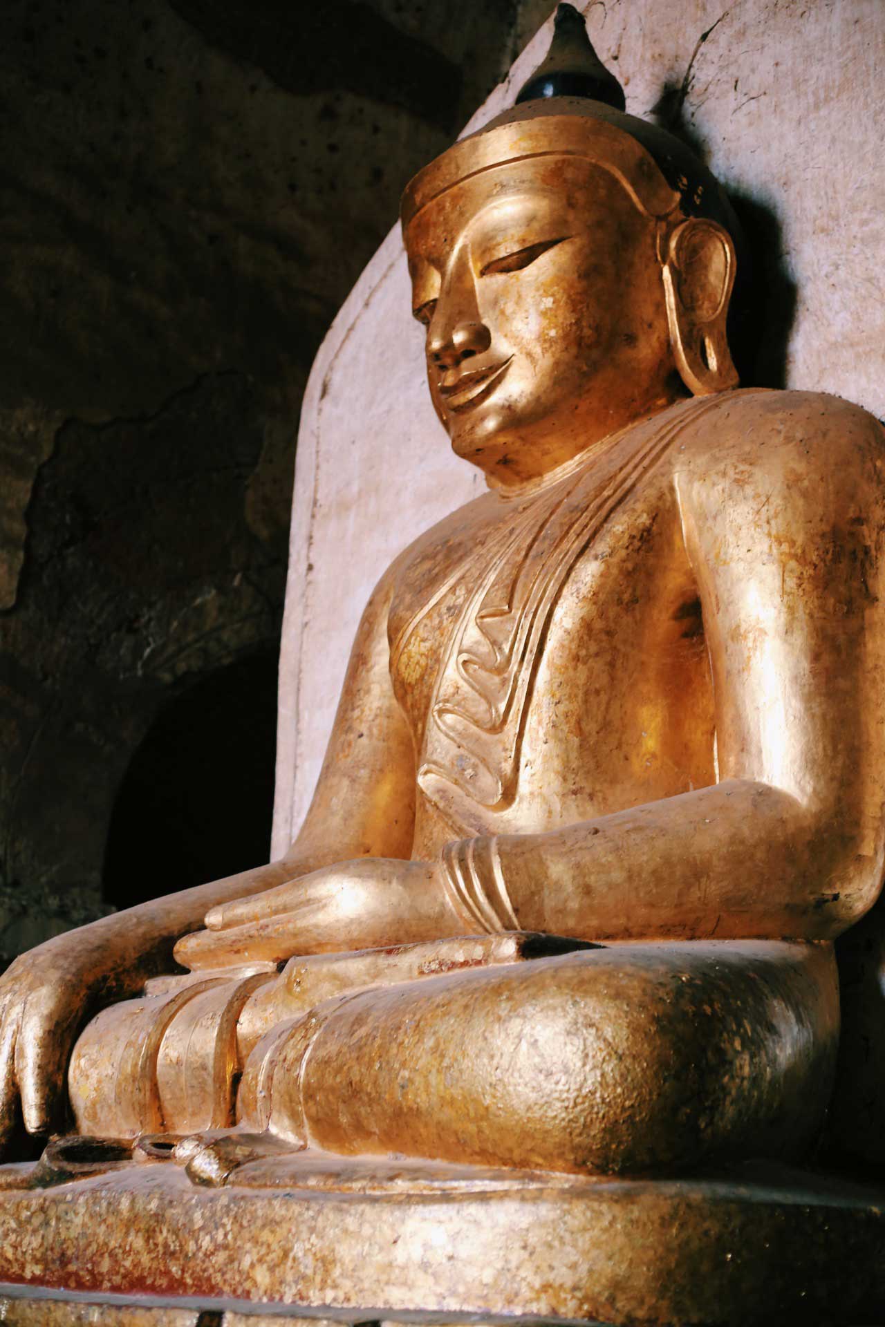 For scale, I'm about the height of Buddha's earlobe. It’s no joke to mess with the Buddha. We heard hostel stories of someone who was deported for having a Buddha tattoo, and someone serving years of hard labor for using a likeness of the Buddha on a flyer to promote a bar.