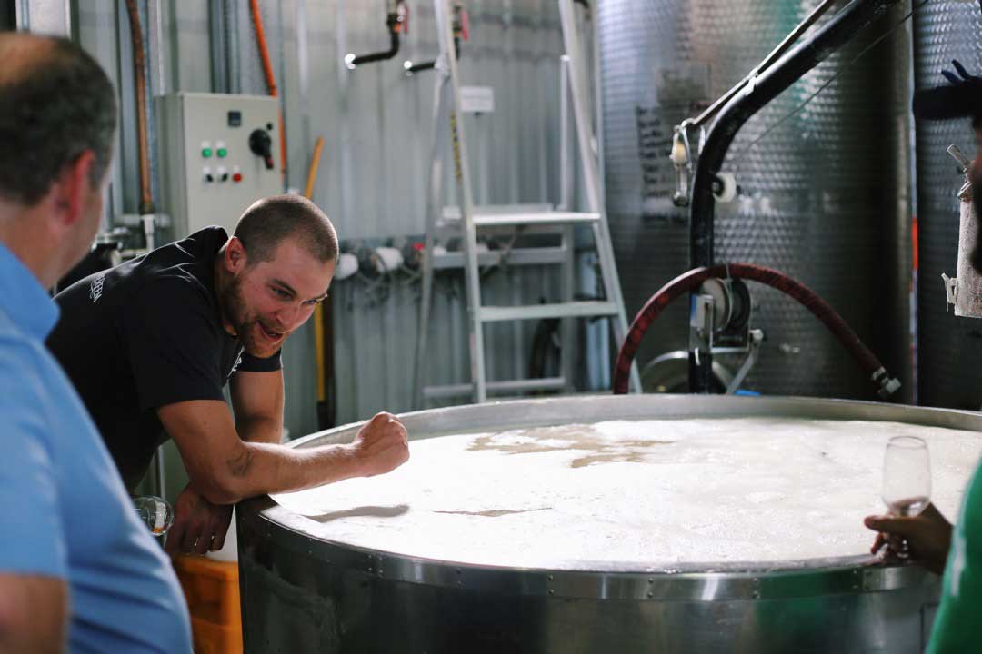 Craig explaining their mashing process and open fermentation. Fun fact: Craig owns a cidery in the California Delta near Discovery Bay! Crazy, right?