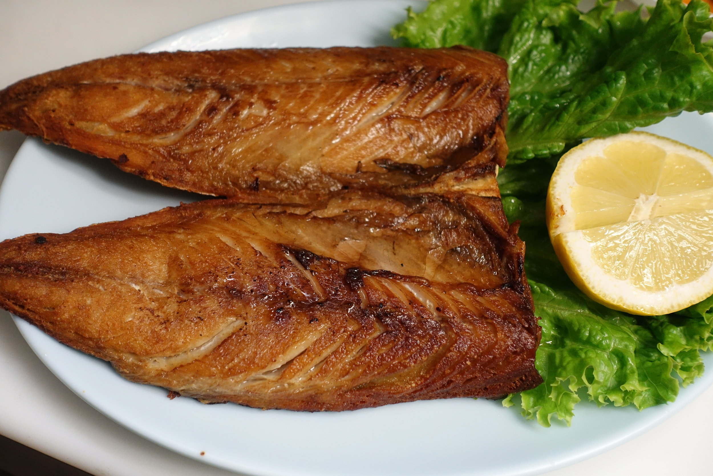Pan-fried mackerel