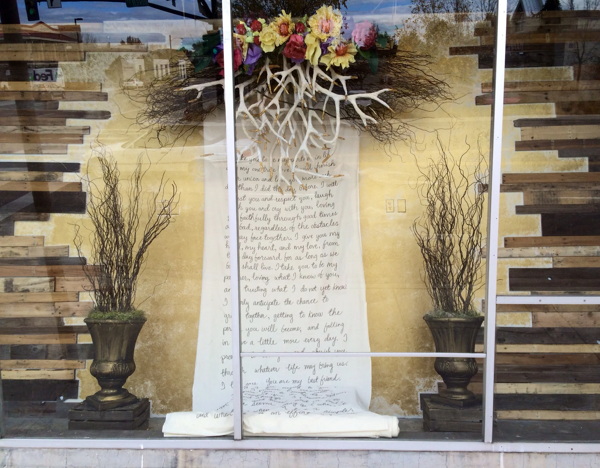 A hand written scroll of vows to keep forever. You can rent this one from our rental gallery!