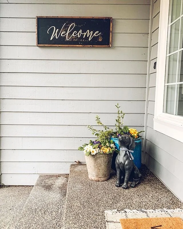 Front porch refresh! And yes, it took me until April to take the sled off my porch.