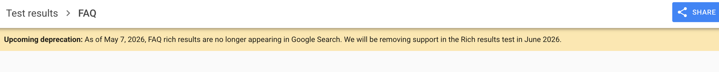 Google Searchj Console FAQ Warning