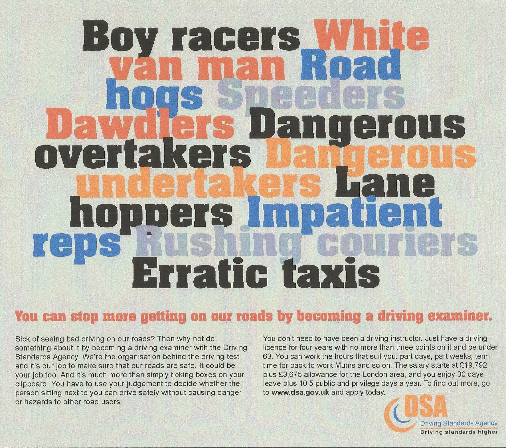 DRIVING STANDARDS AGENCY   |  RECRUITMENT ADVERTISING COPYWRITING