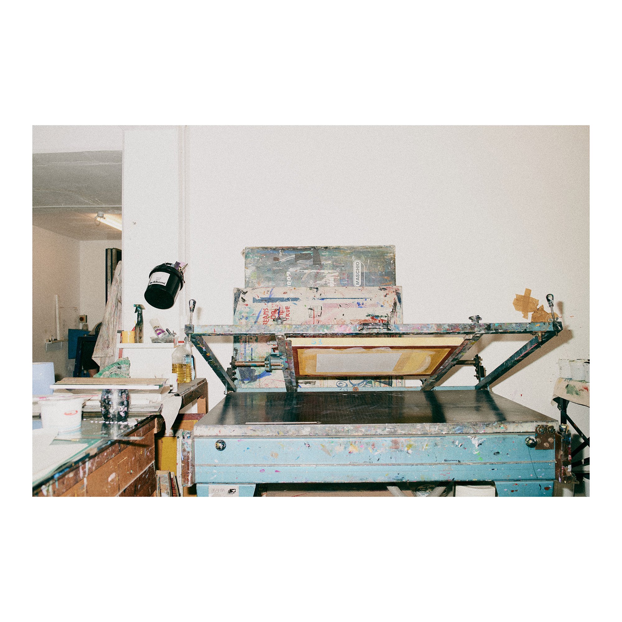 Layers of ink and imperfect registration in a screenprinted work by Katy Binks
