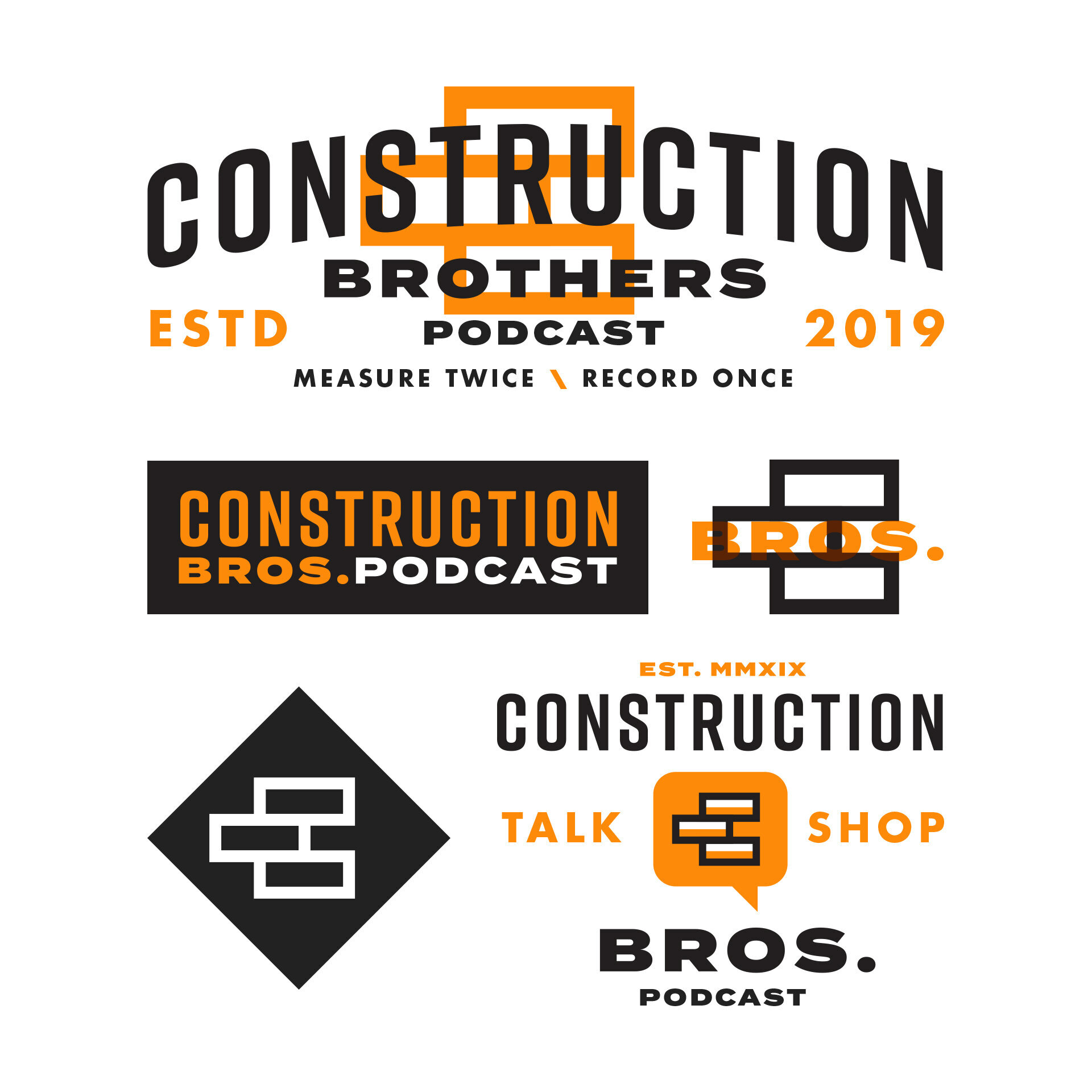   “Construction Bros. Podcast”  Branding   | 2019 | Client Work -  Logos and Branding  