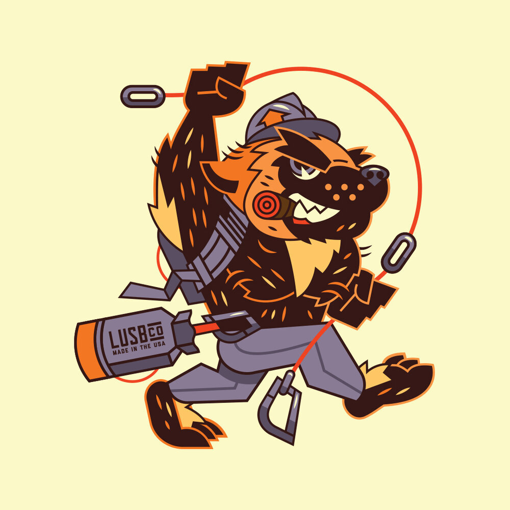   “Wando the Wolverine”  Mascot illustration for The Last US Bag Co. | 2020 | Client Work -  Merchandise Design  