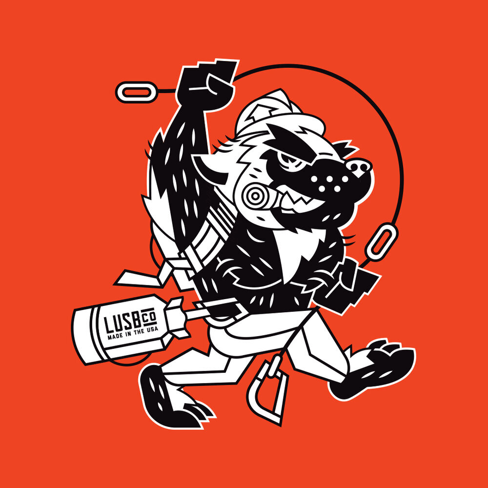   “Wando the Wolverine”  Mascot illustration for The Last US Bag Co. | 2020 | Client Work -  Merchandise Design  