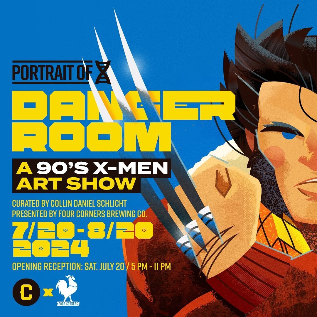 #PortraitOfX DANGER ROOM: A 90&rsquo;s X-MEN ART SHOW (Info) &bull; Let&rsquo;s do this, Bub. 💪 I&rsquo;m thrilled and honored to X-pand my ongoing PoX series by curating a group gallery show at the fantastic @fcbrewing as we showcase some of the mi