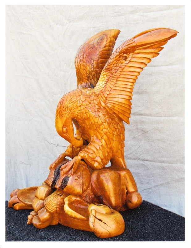 "Sacred Feast" - Sculpted from the trunk of a Cherry wood tree.