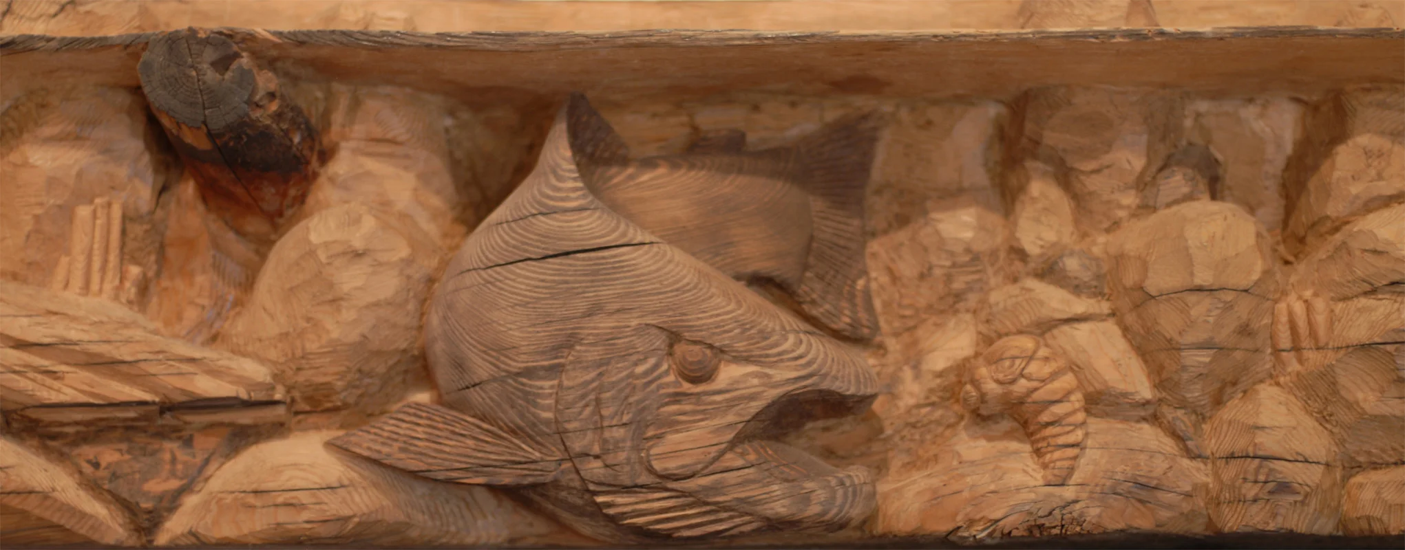 Hand carved mantle