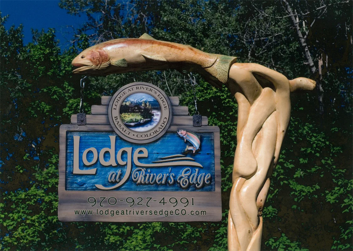 Hand carved sign post - for hanging sign