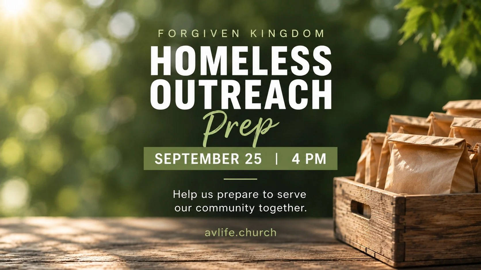 Serve at Homeless Outreach with Forgiven Kingdom - PREP NIGHT